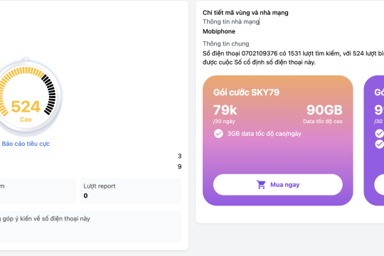 0702 109 376 là ai? Cảnh báo lừa đảo, spam? Xem ngay tại sodienthoai.com